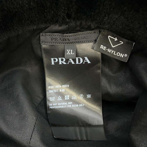 Prada Bucket Hat Re Nylon Shearling Black - Picture 13 of 15